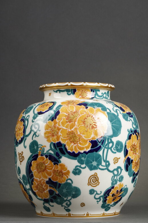 vase art déco par anatole fournier et manufacture nationale de sèvres daté 1922