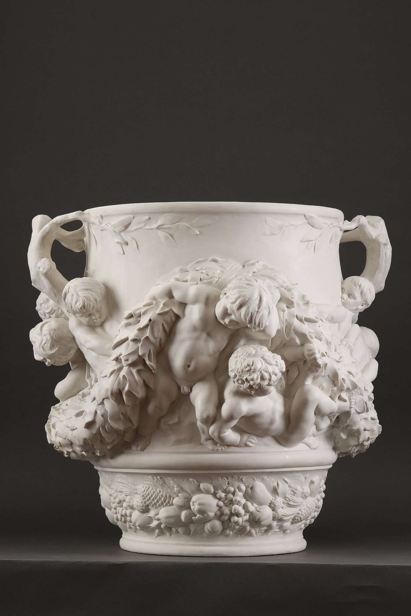 Grand vase Dalou Ronde d'enfants manufacture nationale de sèvres daté 1912